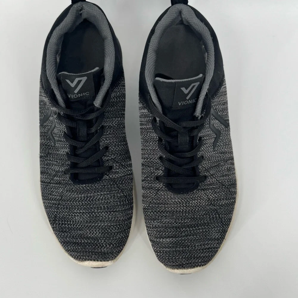 Vionic Adley Orthotic Sneakers Black Gray White Women’s Sz 9‎ Flawed